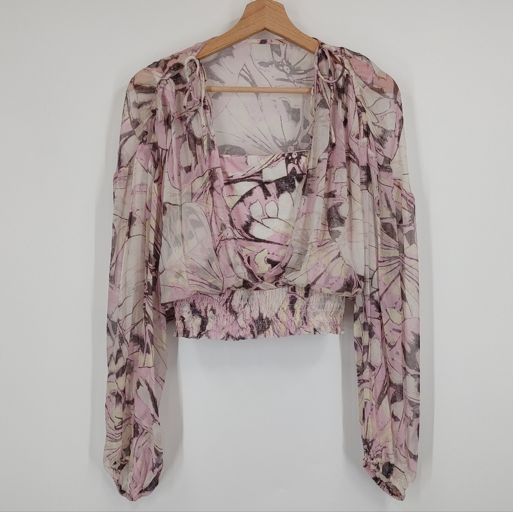 Anthropologie Sheer Peasant Blouse
